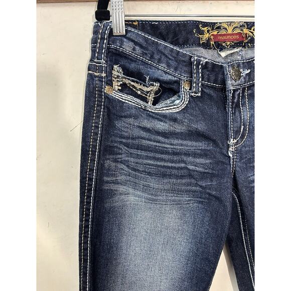 Maurices Jeans‎ Straight Leg Mid Rise Stretch Women's Size 5/6 Thick Stitch - Picture 2 of 15